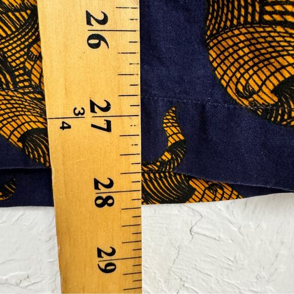 Rare Rabbit Blue Orange Paisley Wave Button Down Shirt Mens M Short Sleeve - Picture 9 of 12